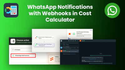 WhatsApp Notifications with Webhooks in Cost Calculator