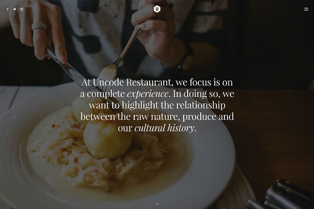 Uncode Restaurant WordPress Theme