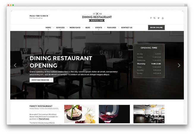 Dining Restaurant Restaurant WordPress Theme