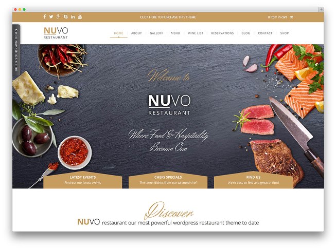Nuvo Restaurant WordPress Theme