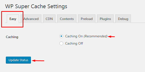 WP Super Cache (Caching On)