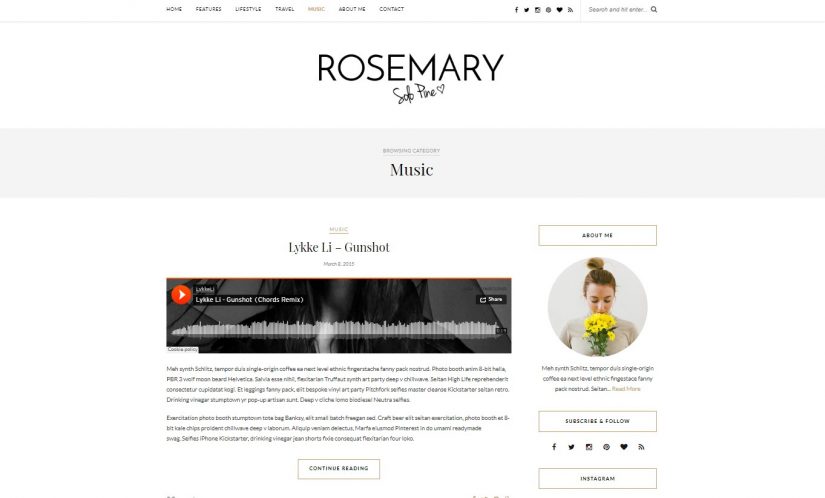 Rosemary 2018 WordPress Blog Theme