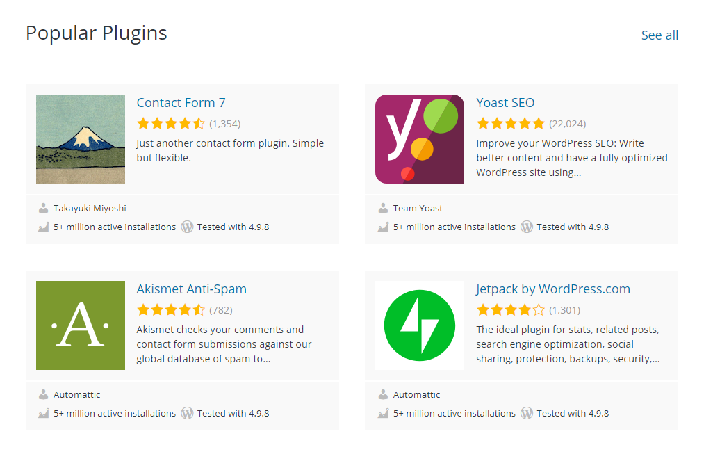 Popular WordPress Plugins