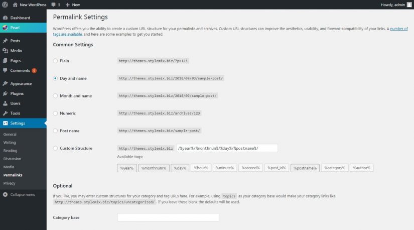 Permalink Settings