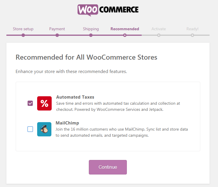 Recommended on WordPress Online Store on WooCommerce