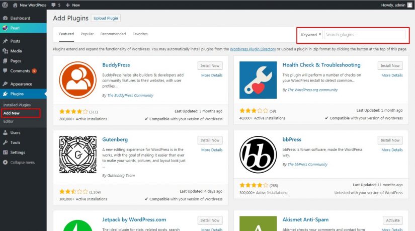 Add Plugins on the WordPress site