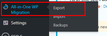 All-in-One WP Migration - Export