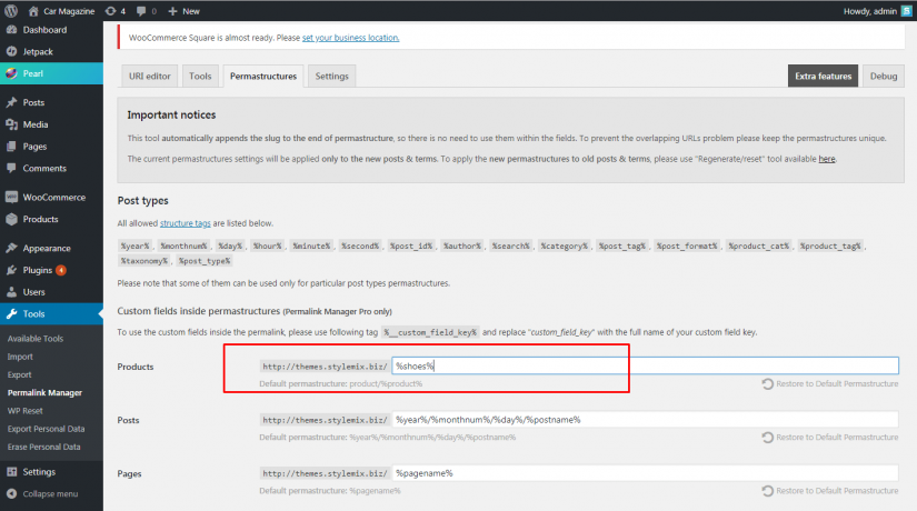 Configuring desirable URL - Permalink Manager