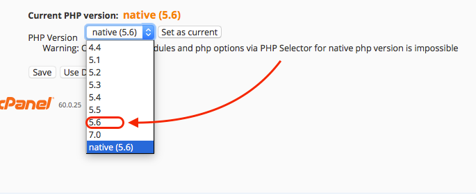 Choosing the PHP Version