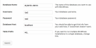 Database connection details page of the WordPress Installer.