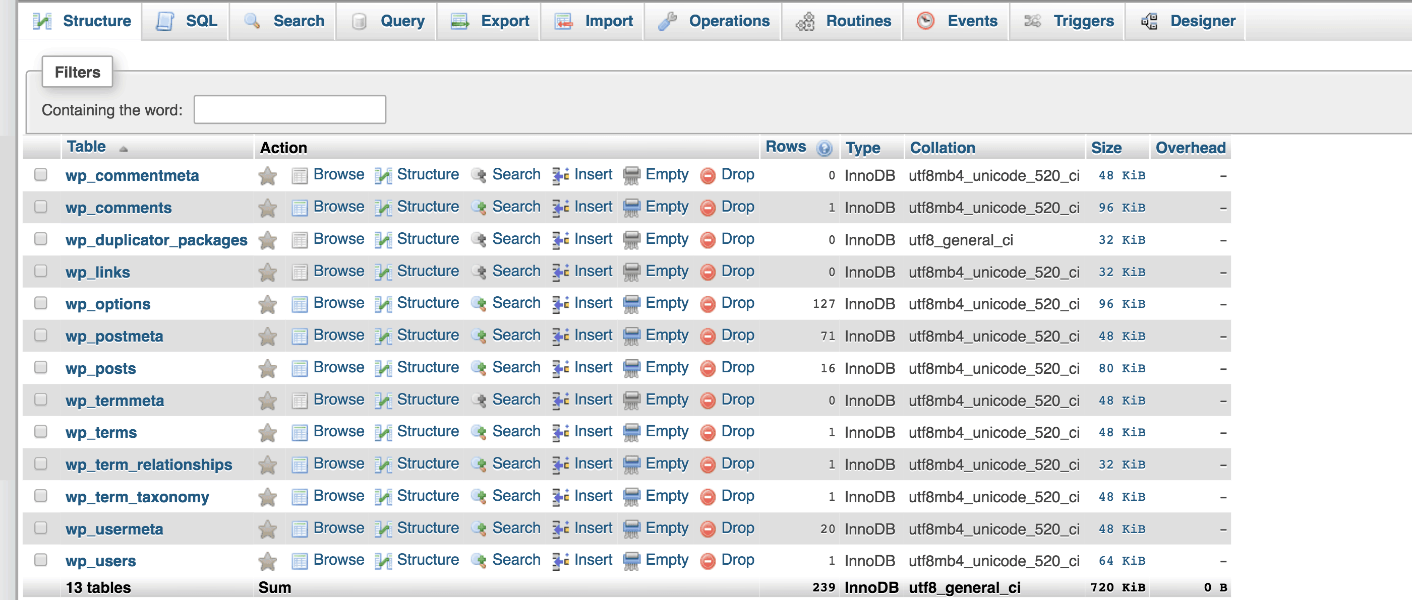 The wp_options table