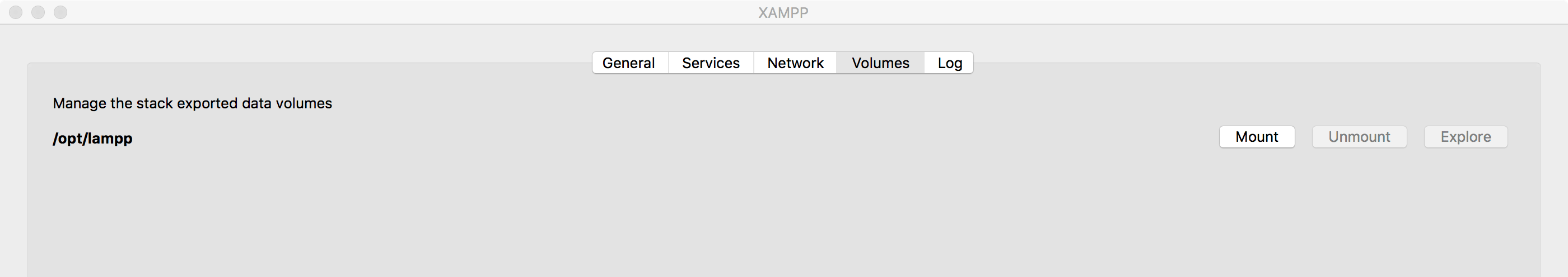 XAMPP Volumes