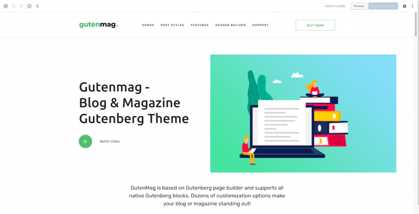 True Gutenberg WordPress Theme for Blogs and Magazine — GutenMag (1)