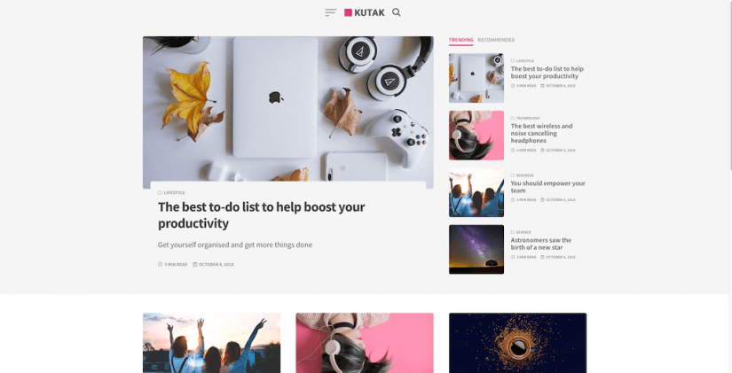 Kutak – Creative Blog Minimal Magazine WordPress Theme