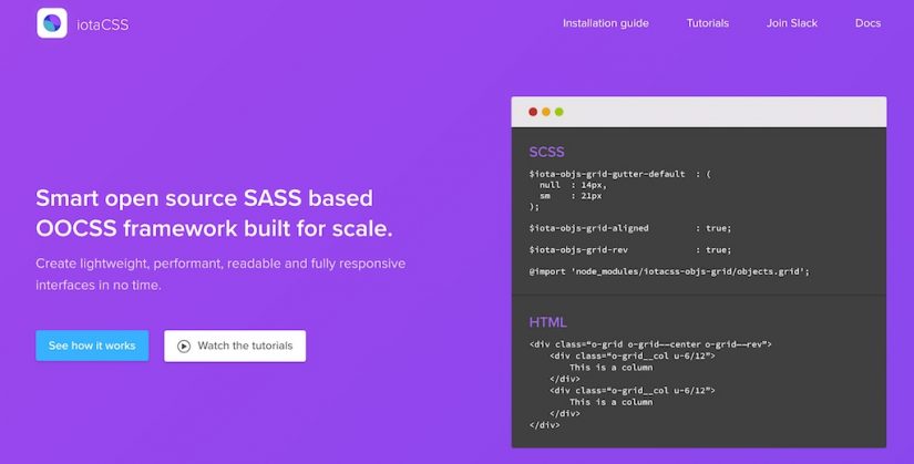 iotaCSS Smart open source SASS based OOCSS framework built for scale STM