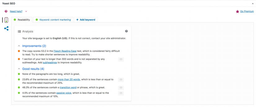 Yoast SEO Dashboard