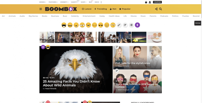 Boombox Viral Magazine and Community WordPress Theme