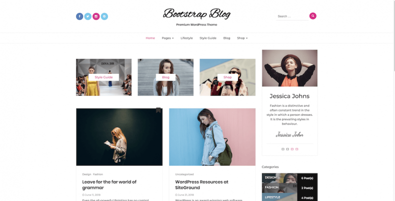 20 Stunning WordPress Themes Based on Bootstrap 4.x