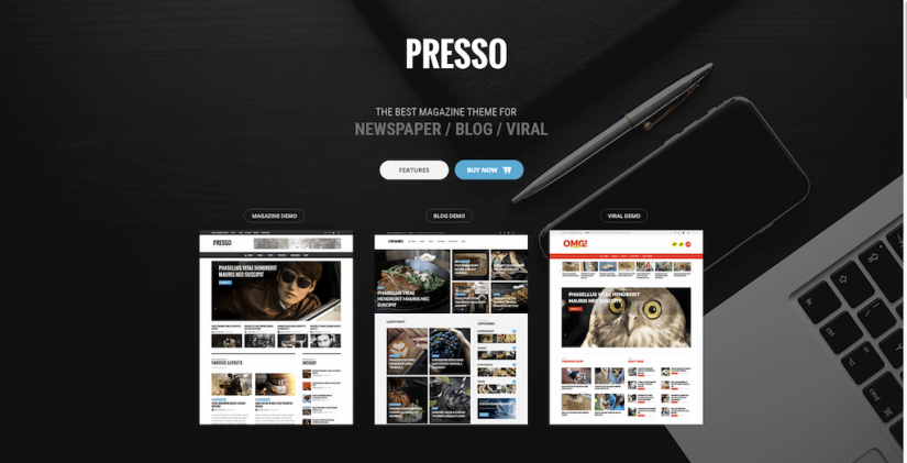PRESSO Modern Magazine WordPress Theme