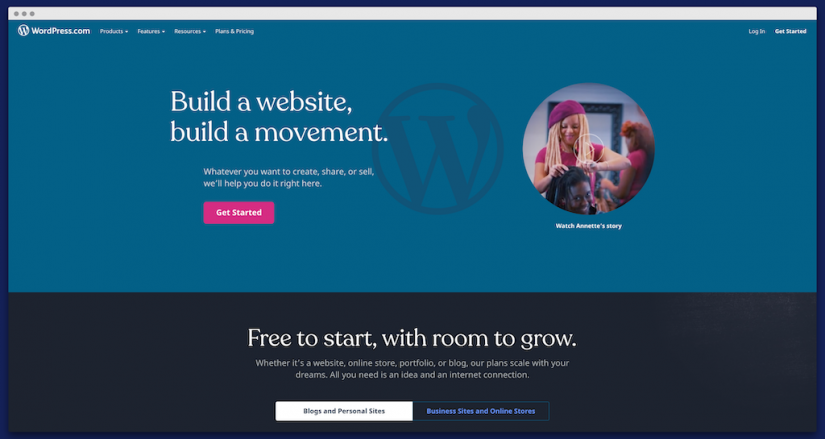 WordPress Homepage (Com version)