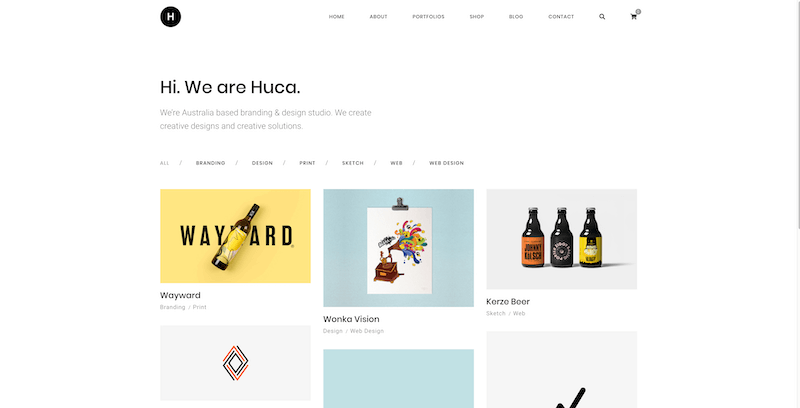 Huca – Minimal Personal Portfolio WordPress Theme