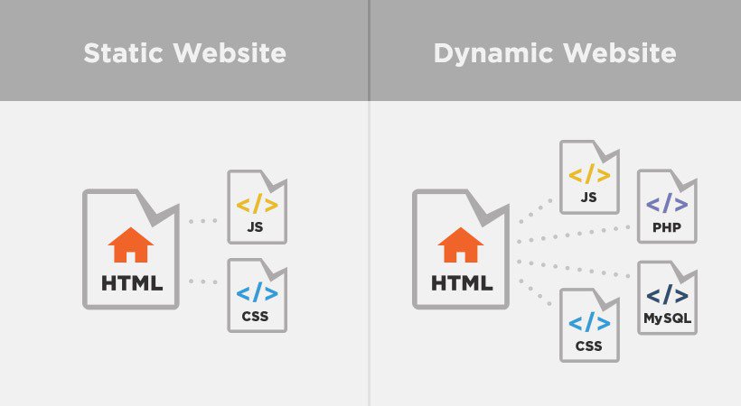 static websites vs dynamic websites