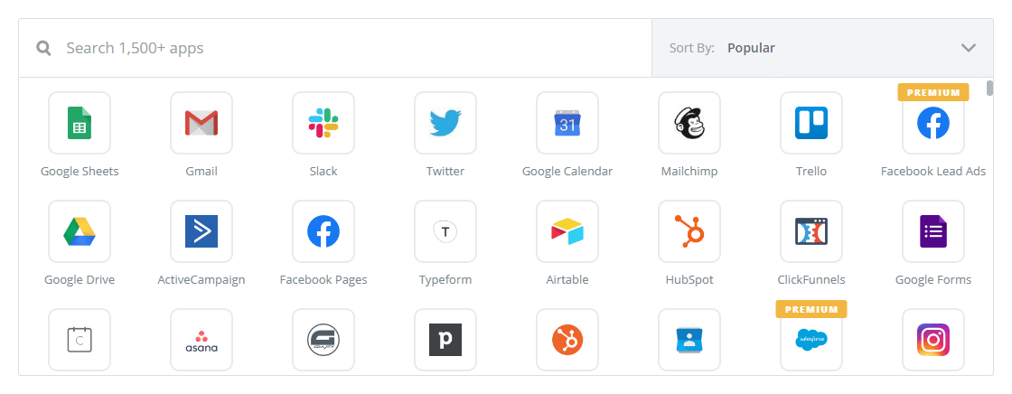 Zapier integrations