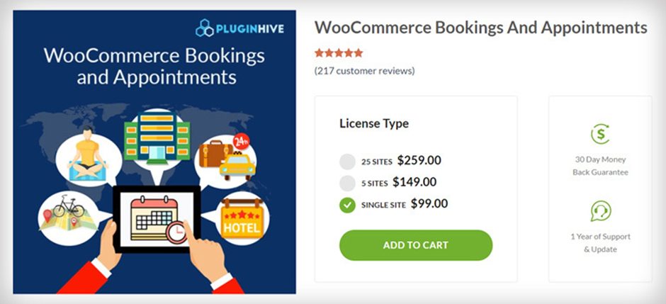 6 Best WordPress Appointment and Booking Plugins - WooCommerce Bookings and Appointments plugin