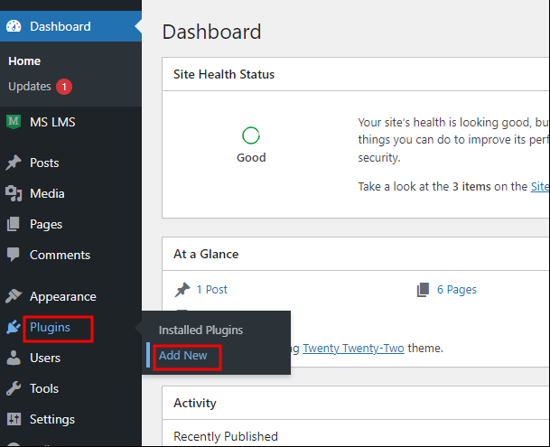 WordPress Plugins Dashboard