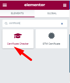 Elementor Widget for Certificate Checker