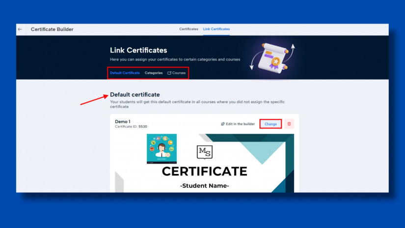 Linking Certificates in MasterStudy