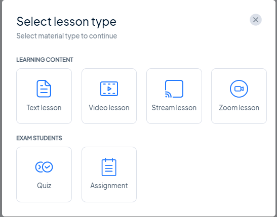 Types of Lessons