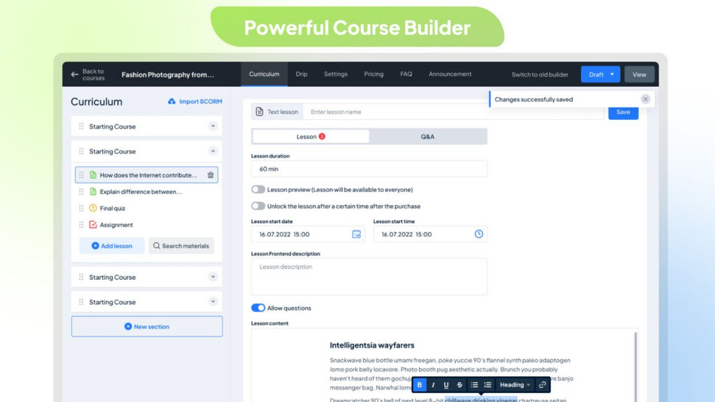 Powerful Course Builder