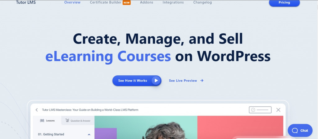 Tutor LMS is designed for creating, managing, and selling eLearning courses on WordPress sites.