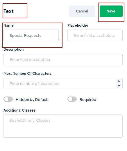 Text Custom Element - Main Settings