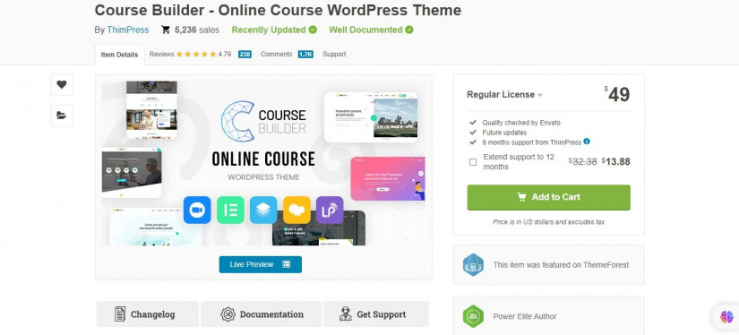 Course Builder Education LMS WordPress Theme