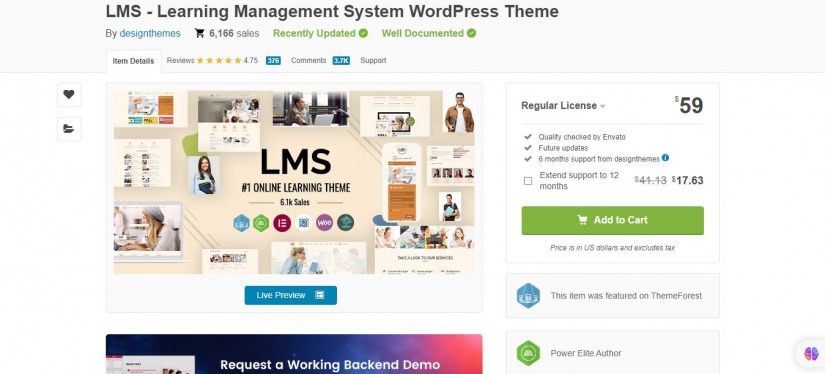 LMS Educación LMS WordPress Tema