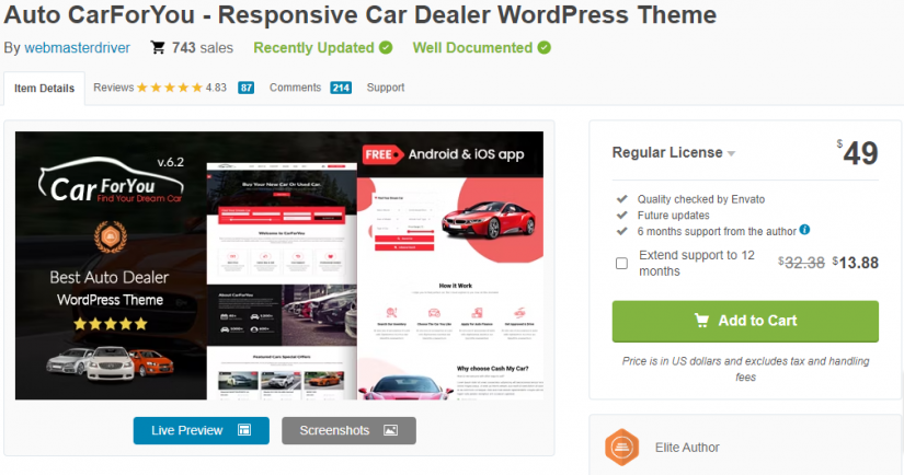 Lip Spoiler  Automotive Car Dealership & Business WordPress Theme