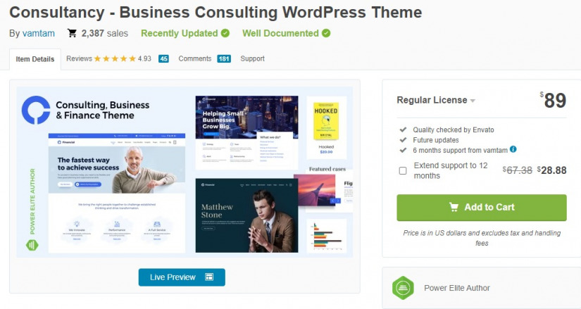 Consultancy es un tema de WordPress fácil de usar