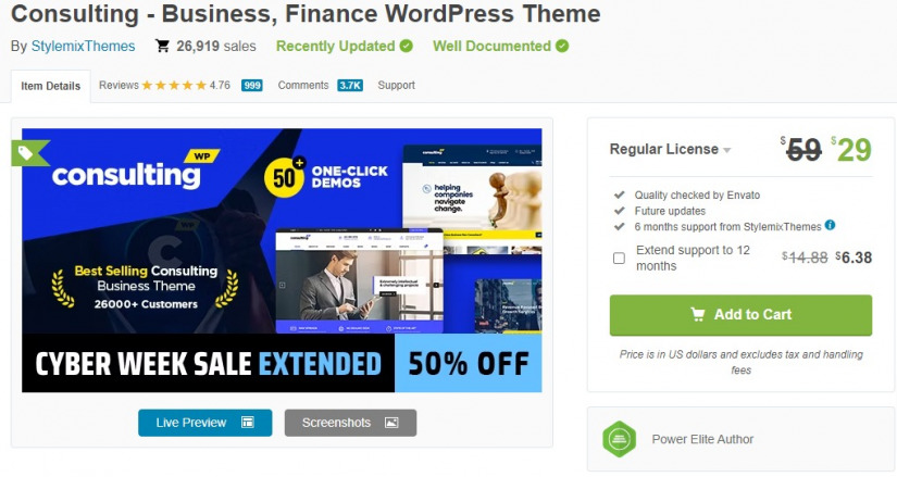 Consulting is a perfect WordPress theme to bring your consultant services into the digital spotlight with a website.