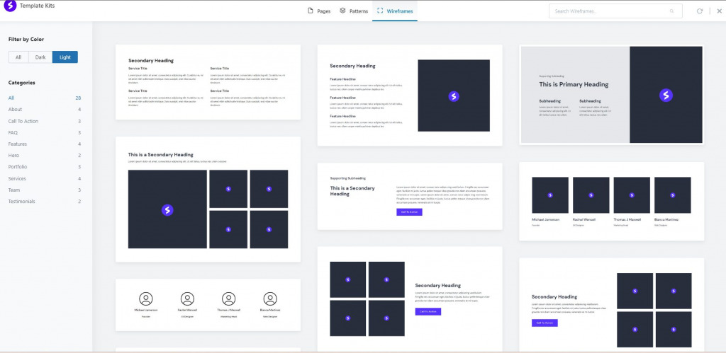 Spectra Wireframes