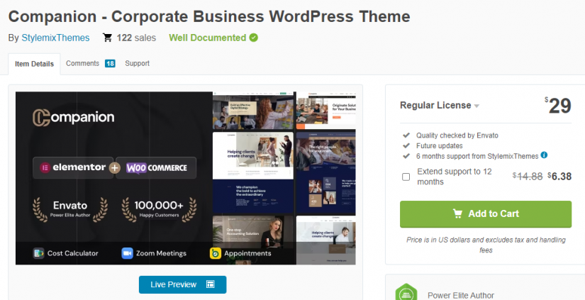 Companion business WordPress theme