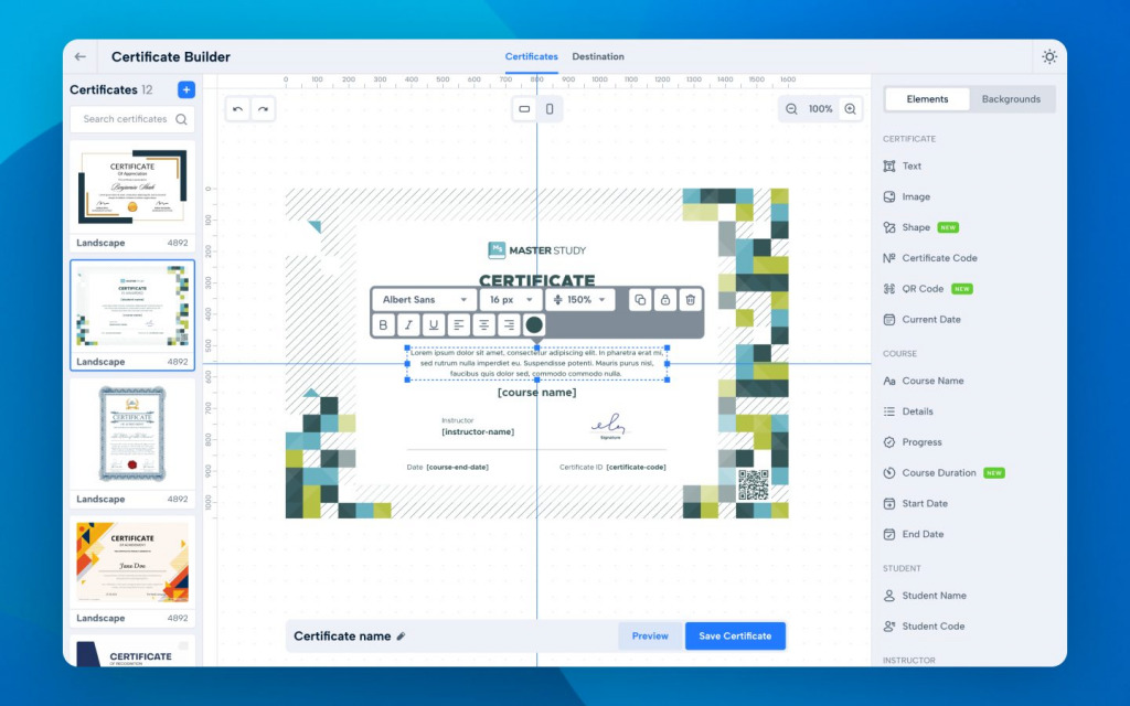 Exciting Plans For MasterStudy In Q1 2024 Addons Integrations And More   Certificate Builder 1024x640 