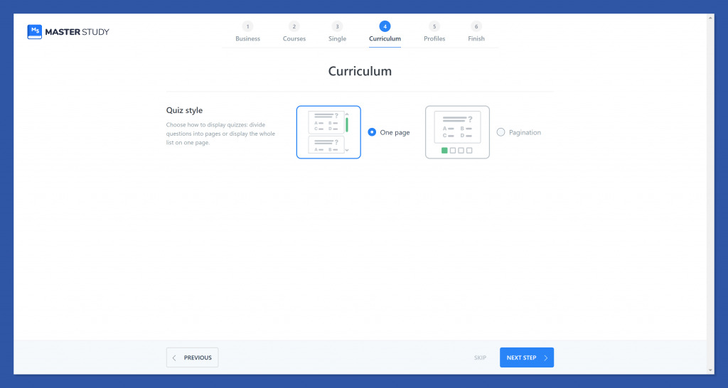 Asistente LMS para la configuración rápida del plugin MasterStudy LMS 4