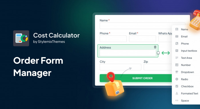 Order Form Manager in Cost Calculator