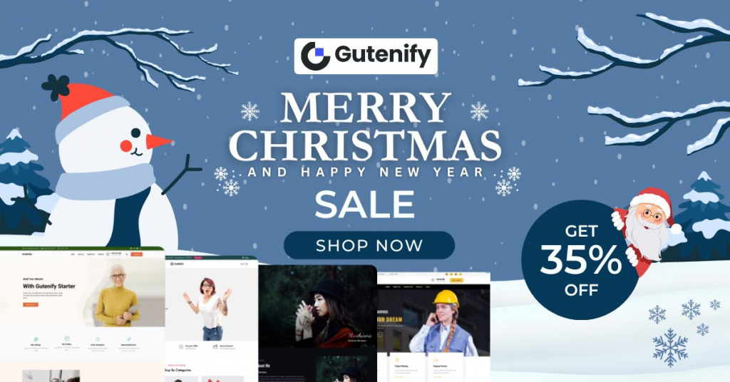 Gutenify - Visual Site Editor Christmas Deals Banner