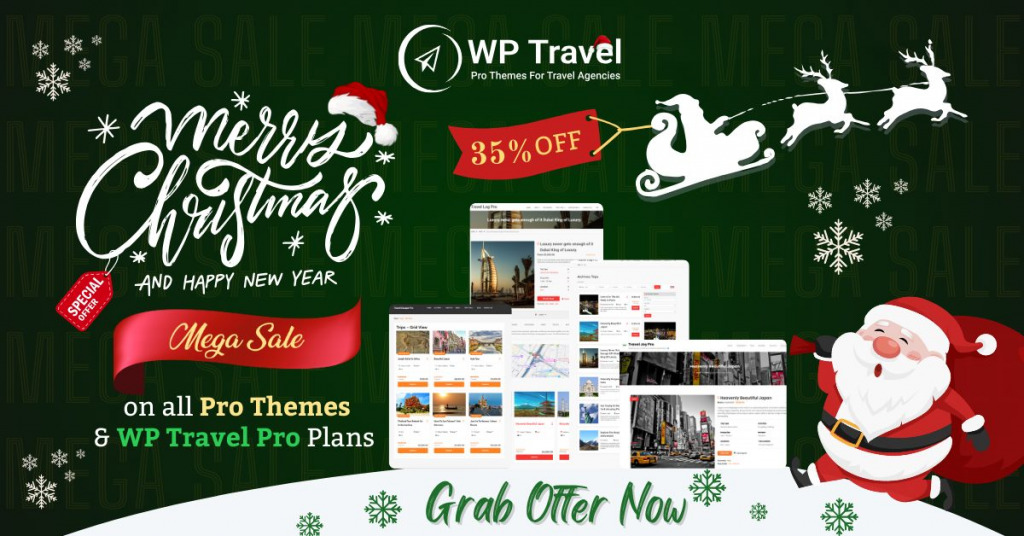 WP Travel - Pro Themes for Travel Agencies Christmas Deals Banner