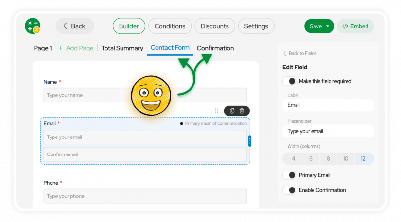 new contact form